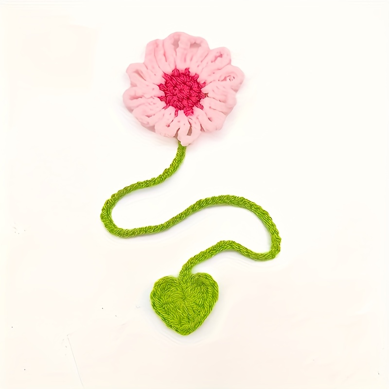 Florist Supply Bulk - 6pcs Hand-Crocheted Daisy and Sunflower Bookmarks