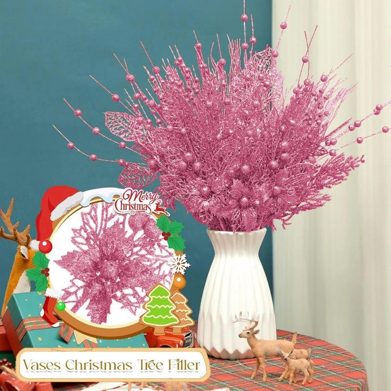 12Pcs Pink Christmas Tree Deco - đánh giá và giá Florist Supply Bulk