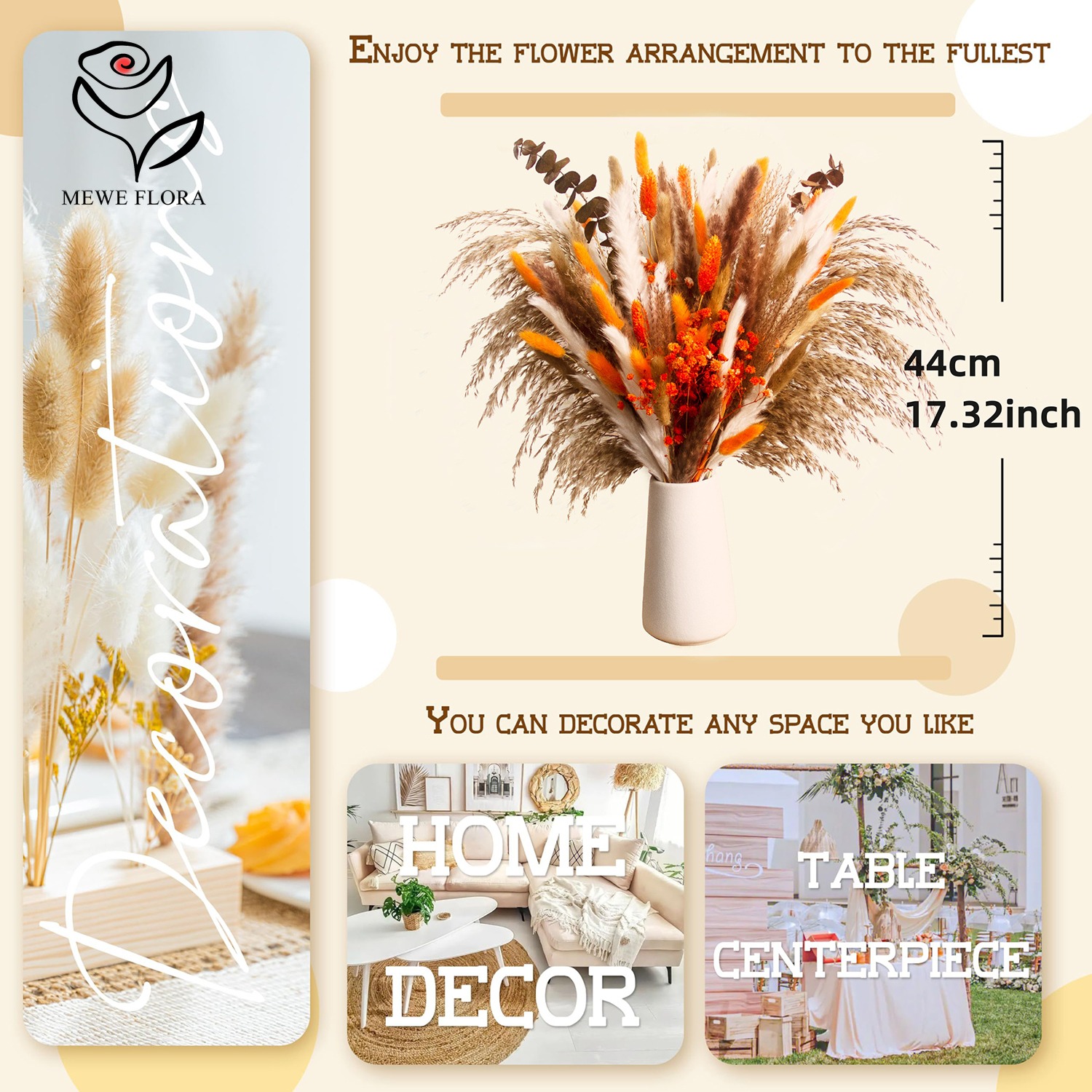 Dried Natural Flowers Pampas B - đánh giá và giá Dried Flower Bunch